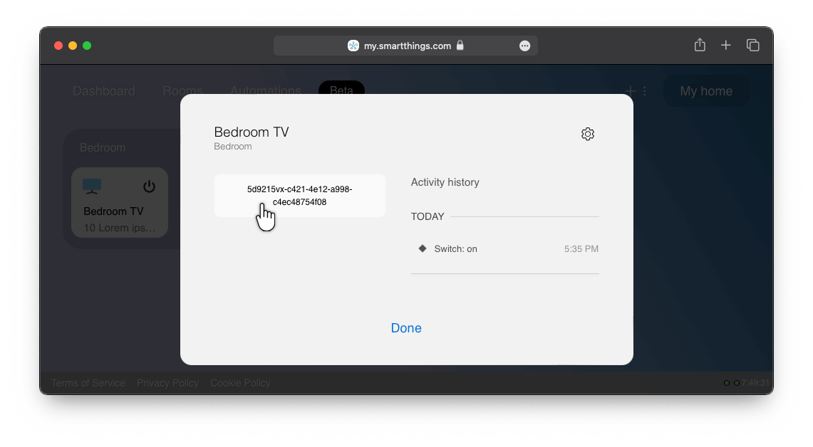 SmartThings Device ID